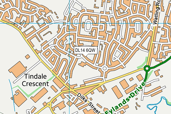 DL14 6QW map - OS VectorMap District (Ordnance Survey)