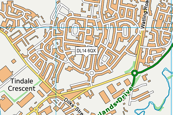 DL14 6QX map - OS VectorMap District (Ordnance Survey)