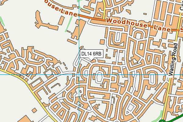 DL14 6RB map - OS VectorMap District (Ordnance Survey)