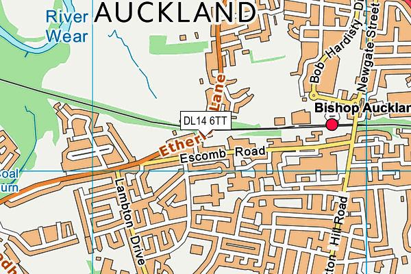 DL14 6TT map - OS VectorMap District (Ordnance Survey)