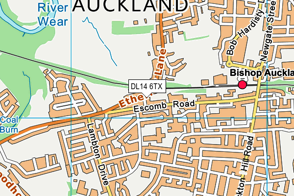 DL14 6TX map - OS VectorMap District (Ordnance Survey)
