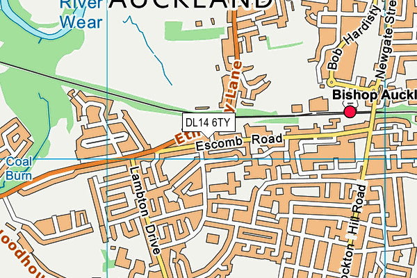 DL14 6TY map - OS VectorMap District (Ordnance Survey)