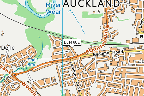 DL14 6UE map - OS VectorMap District (Ordnance Survey)