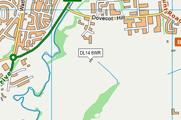 DL14 6WR map - OS VectorMap District (Ordnance Survey)