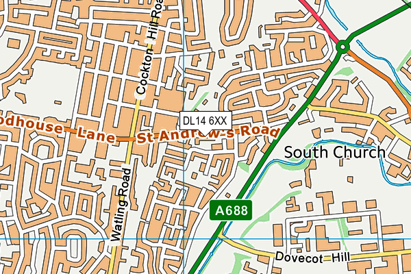 DL14 6XX map - OS VectorMap District (Ordnance Survey)