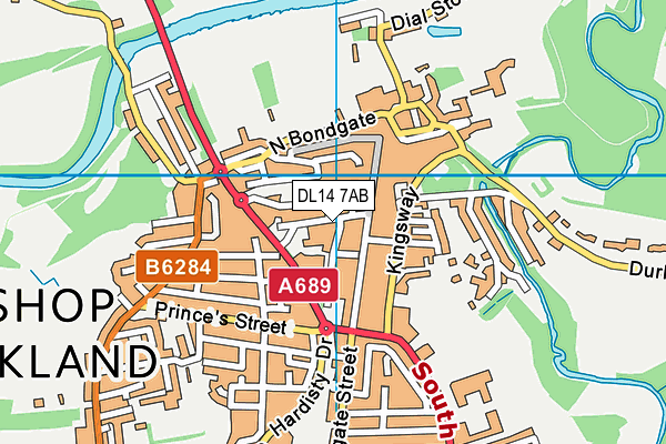 DL14 7AB map - OS VectorMap District (Ordnance Survey)