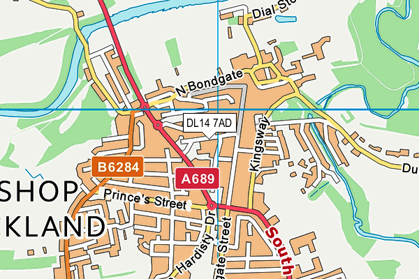 DL14 7AD map - OS VectorMap District (Ordnance Survey)