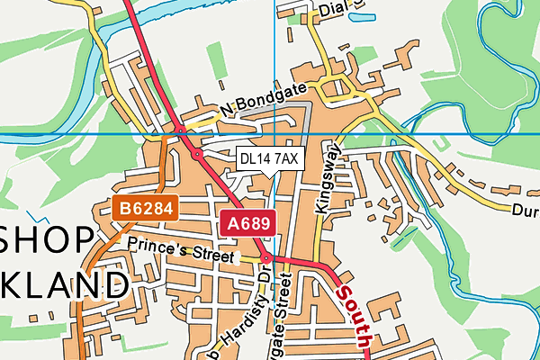 DL14 7AX map - OS VectorMap District (Ordnance Survey)