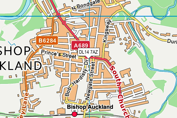 DL14 7AZ map - OS VectorMap District (Ordnance Survey)