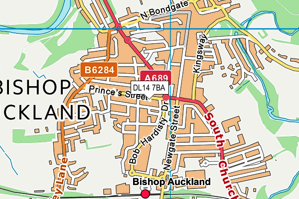 DL14 7BA map - OS VectorMap District (Ordnance Survey)