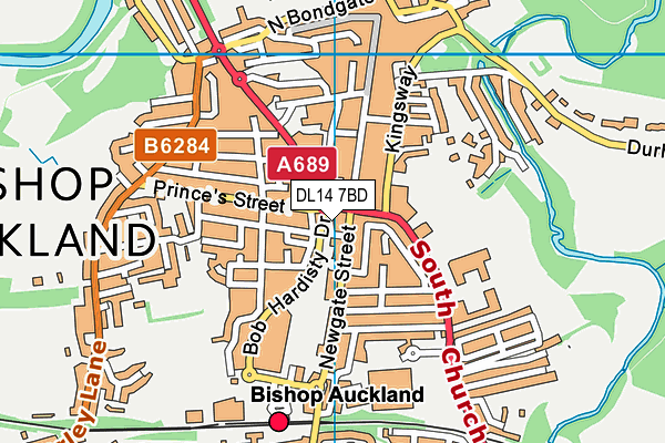 DL14 7BD map - OS VectorMap District (Ordnance Survey)
