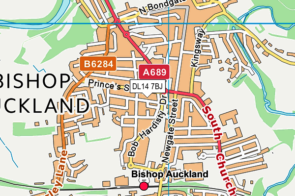 DL14 7BJ map - OS VectorMap District (Ordnance Survey)