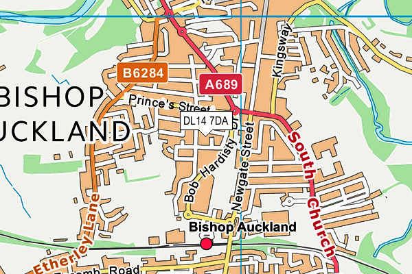 DL14 7DA map - OS VectorMap District (Ordnance Survey)