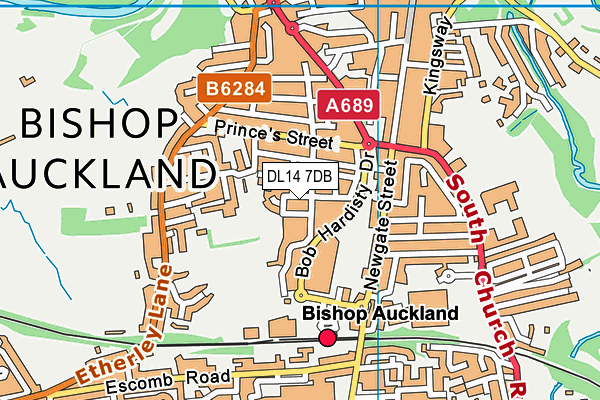 DL14 7DB map - OS VectorMap District (Ordnance Survey)