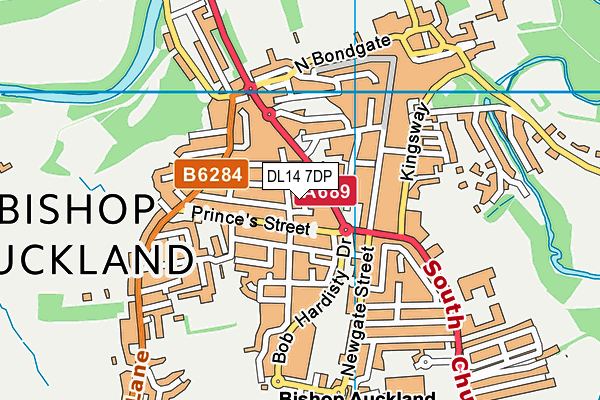 DL14 7DP map - OS VectorMap District (Ordnance Survey)
