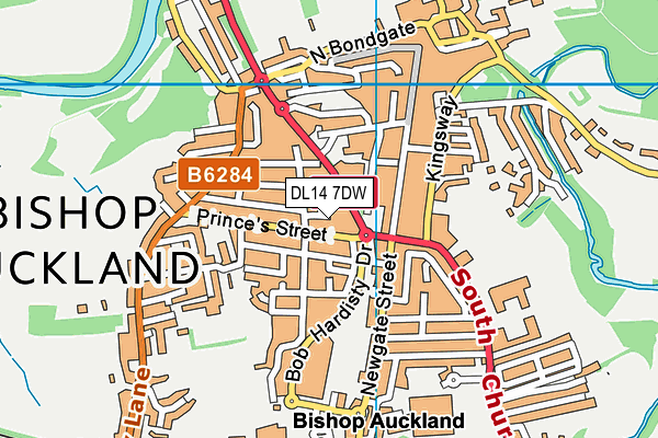 DL14 7DW map - OS VectorMap District (Ordnance Survey)