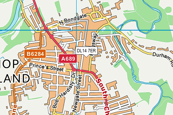 DL14 7ER map - OS VectorMap District (Ordnance Survey)