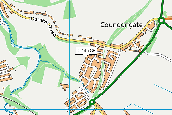 DL14 7GB map - OS VectorMap District (Ordnance Survey)