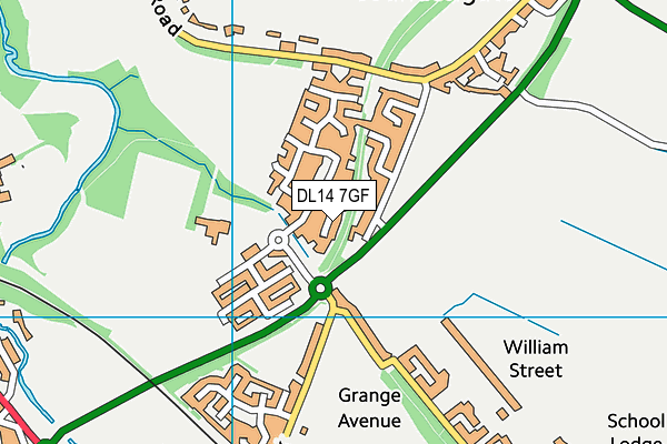 DL14 7GF map - OS VectorMap District (Ordnance Survey)