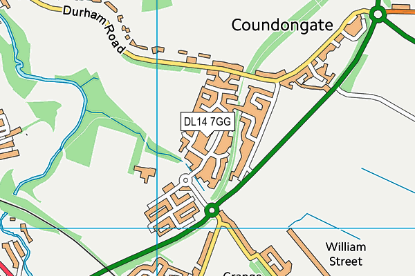 DL14 7GG map - OS VectorMap District (Ordnance Survey)