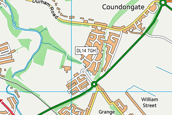 DL14 7GH map - OS VectorMap District (Ordnance Survey)