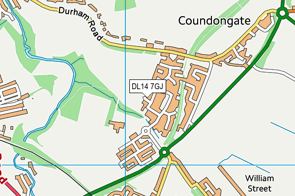 DL14 7GJ map - OS VectorMap District (Ordnance Survey)