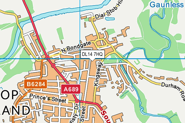 DL14 7HQ map - OS VectorMap District (Ordnance Survey)