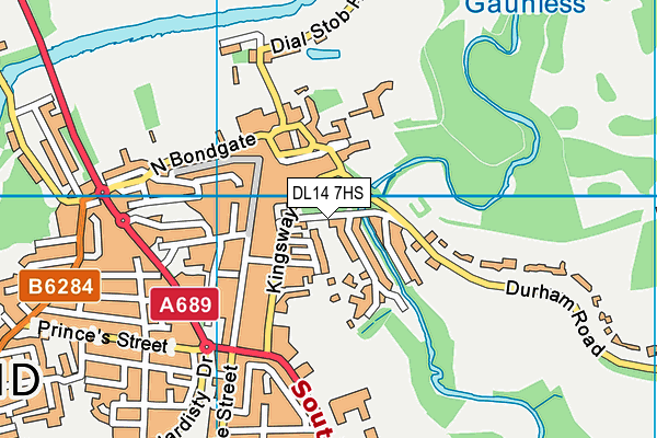 DL14 7HS map - OS VectorMap District (Ordnance Survey)