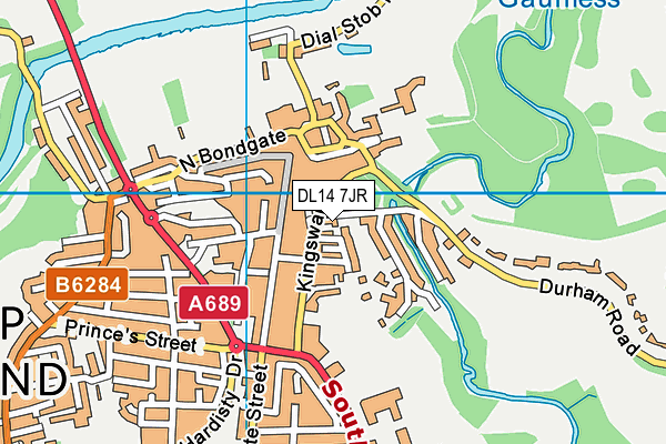 DL14 7JR map - OS VectorMap District (Ordnance Survey)