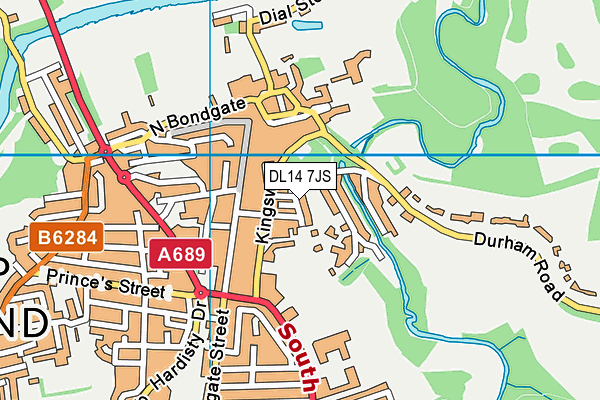 DL14 7JS map - OS VectorMap District (Ordnance Survey)
