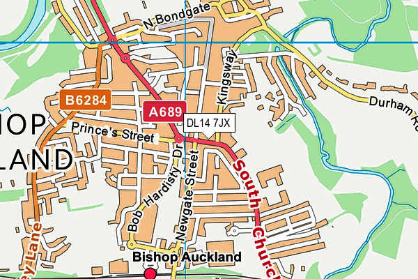 DL14 7JX map - OS VectorMap District (Ordnance Survey)