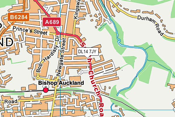 DL14 7JY map - OS VectorMap District (Ordnance Survey)