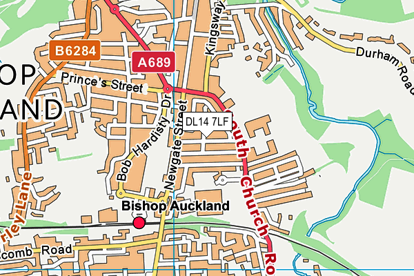 DL14 7LF map - OS VectorMap District (Ordnance Survey)