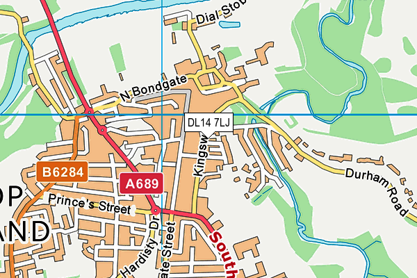 DL14 7LJ map - OS VectorMap District (Ordnance Survey)