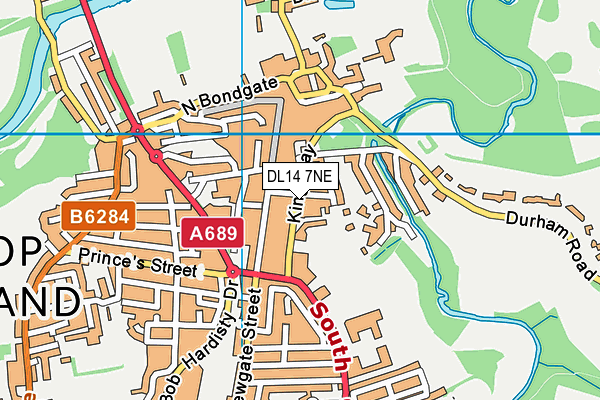 DL14 7NE map - OS VectorMap District (Ordnance Survey)