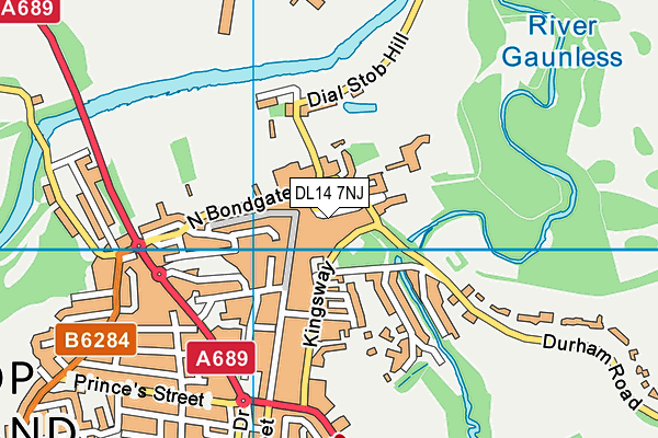 DL14 7NJ map - OS VectorMap District (Ordnance Survey)