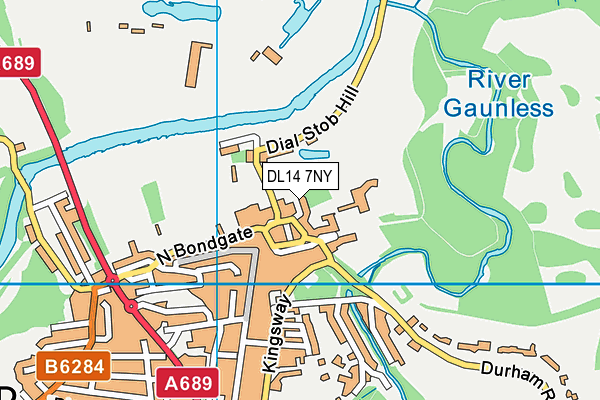 DL14 7NY map - OS VectorMap District (Ordnance Survey)