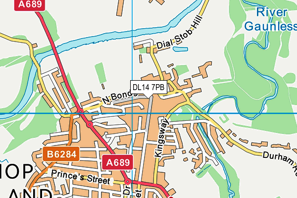 DL14 7PB map - OS VectorMap District (Ordnance Survey)