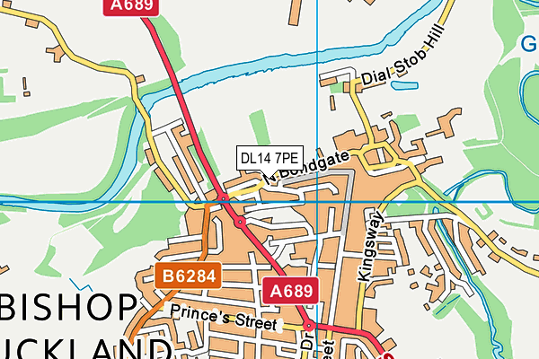 DL14 7PE map - OS VectorMap District (Ordnance Survey)