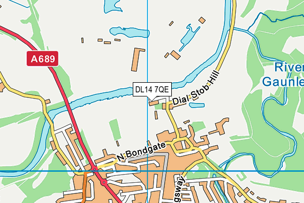 DL14 7QE map - OS VectorMap District (Ordnance Survey)