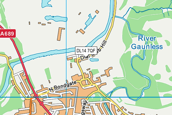 DL14 7QF map - OS VectorMap District (Ordnance Survey)