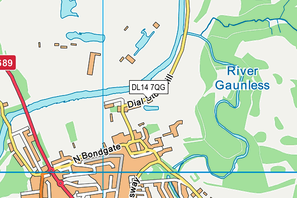 DL14 7QG map - OS VectorMap District (Ordnance Survey)
