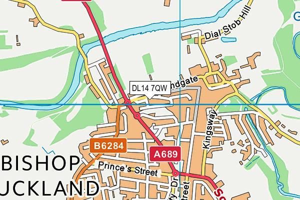 DL14 7QW map - OS VectorMap District (Ordnance Survey)