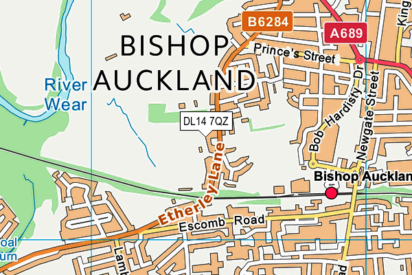 DL14 7QZ map - OS VectorMap District (Ordnance Survey)