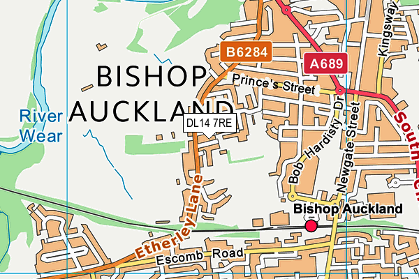 DL14 7RE map - OS VectorMap District (Ordnance Survey)