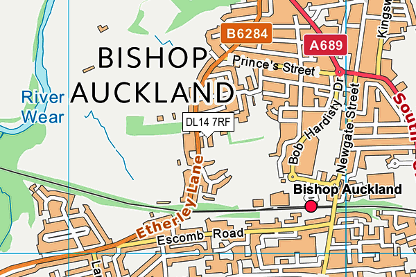 Etherley Lane Nursery School map (DL14 7RF) - OS VectorMap District (Ordnance Survey)