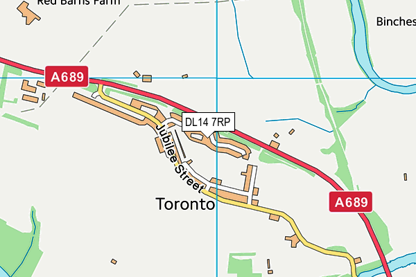 Toronto Recreation Ground map (DL14 7RP) - OS VectorMap District (Ordnance Survey)