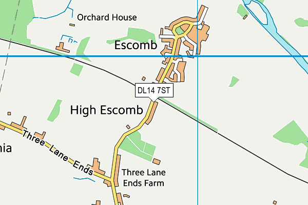 Escomb Recreation Ground map (DL14 7ST) - OS VectorMap District (Ordnance Survey)
