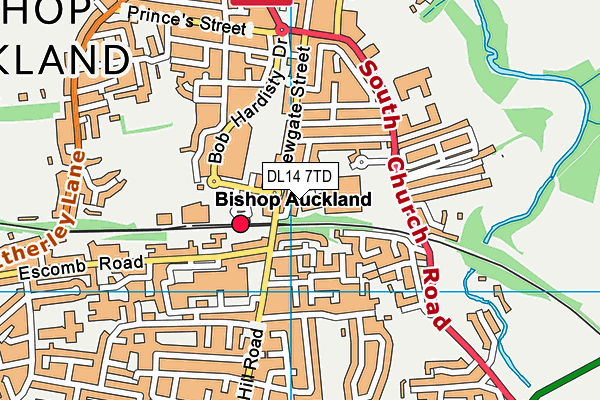 DL14 7TD map - OS VectorMap District (Ordnance Survey)