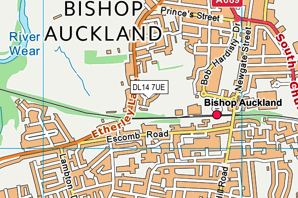 DL14 7UE map - OS VectorMap District (Ordnance Survey)